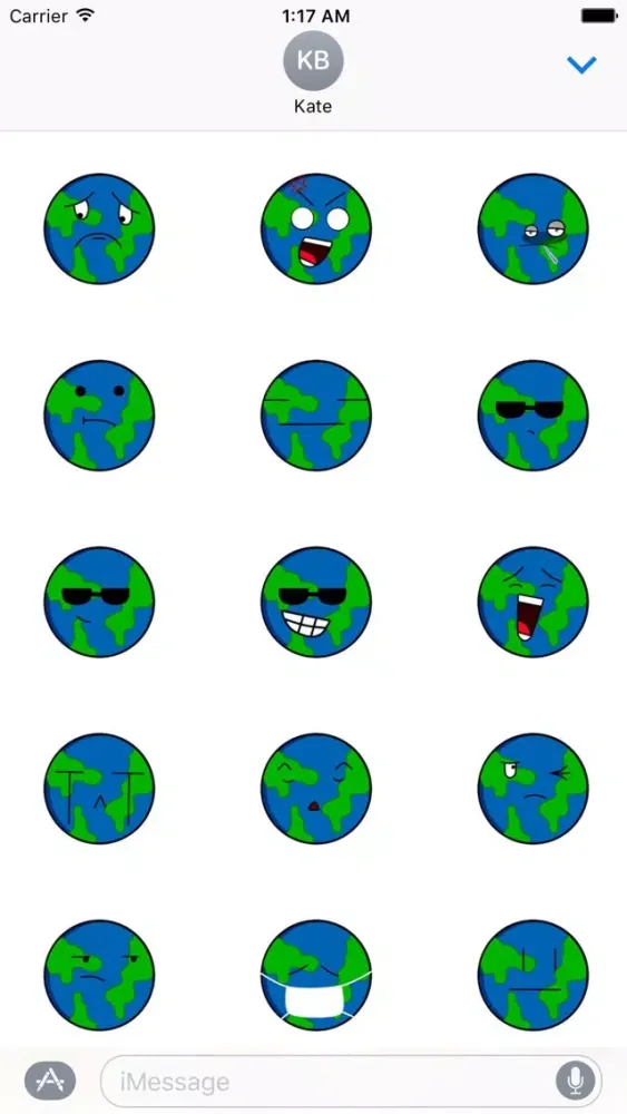 Captures d'écran de Lovely Earth Earthmoji Sticker