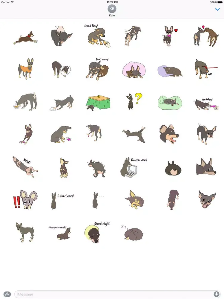 Скриншоты MinPinMoji - Miniature Pinscher Dog Sticker iPad 