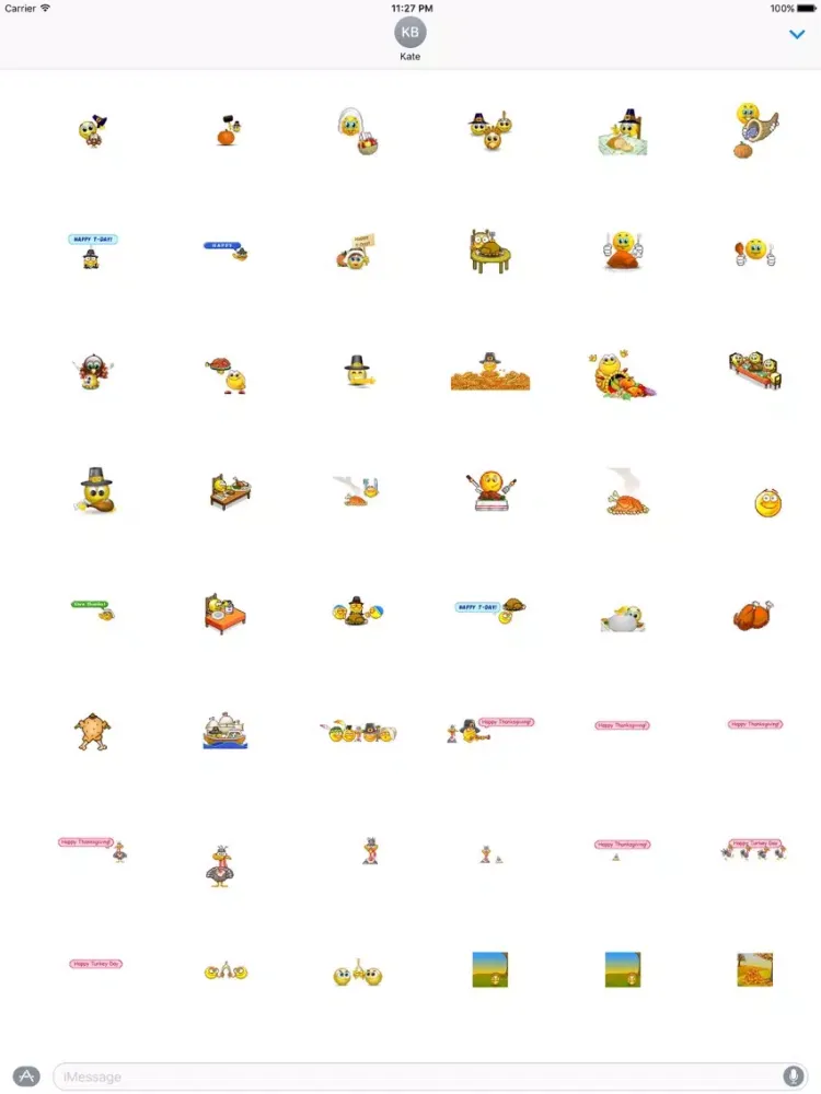 Moving Thanksgiving Day Emoji iPad  Screenshots