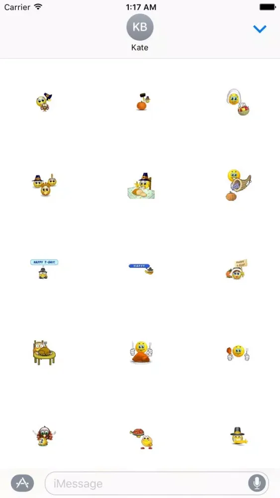Moving Thanksgiving Day Emoji Screenshots