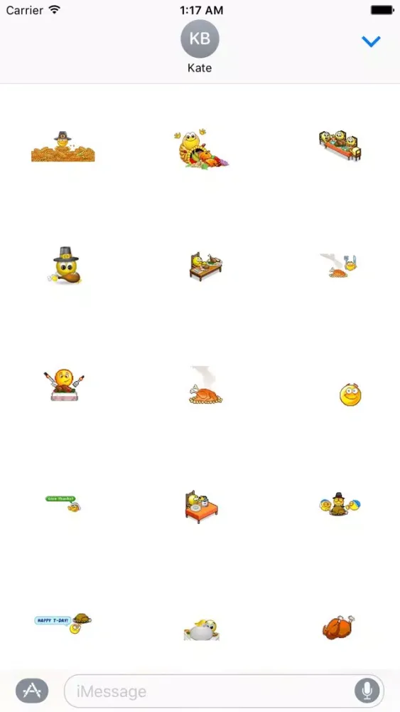 Moving Thanksgiving Day Emoji Screenshots