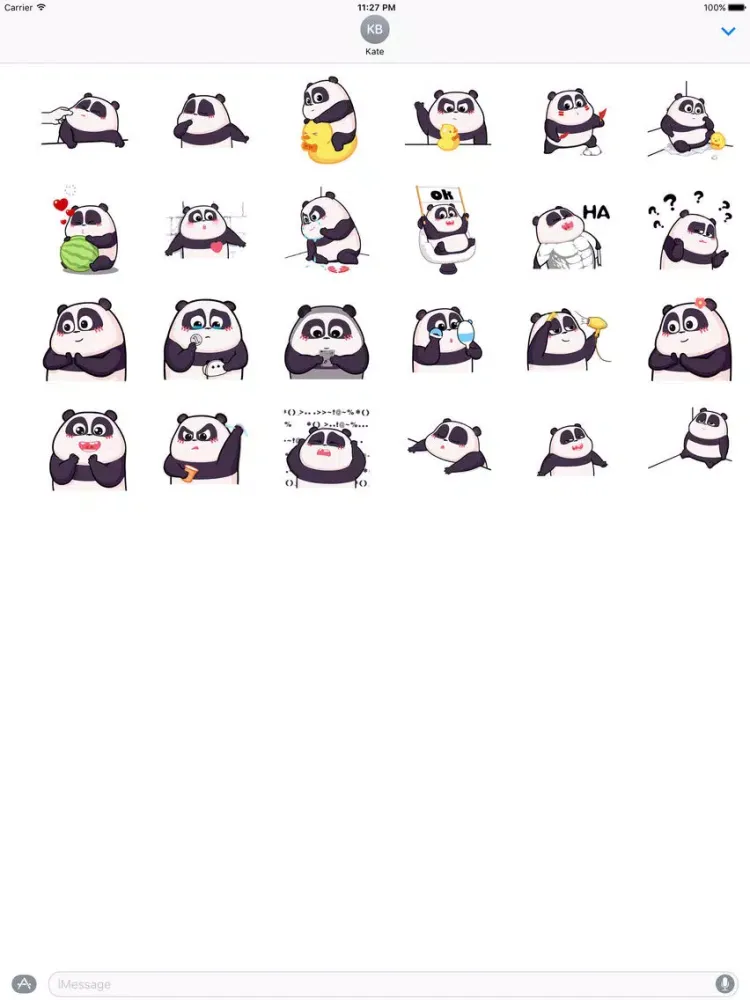 Pandamoji Moving Panda Sticker iPad  Screenshots