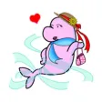Pink American Manatee Stickers Pink American Manatee Stickers