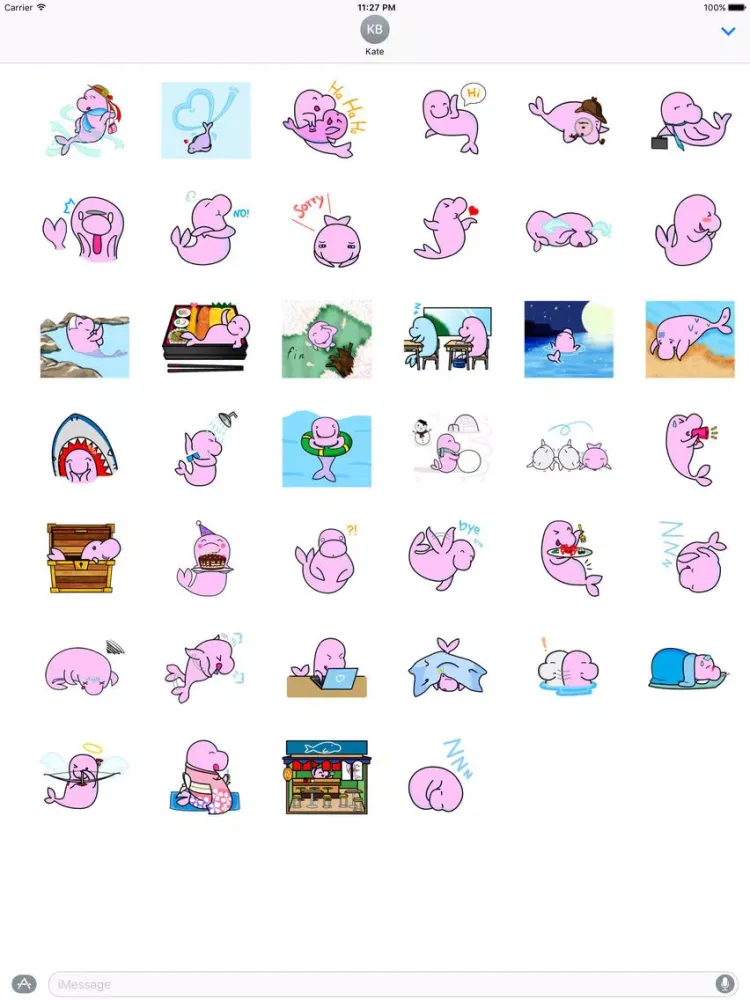 Pink American Manatee Stickers iPad  Screenshots
