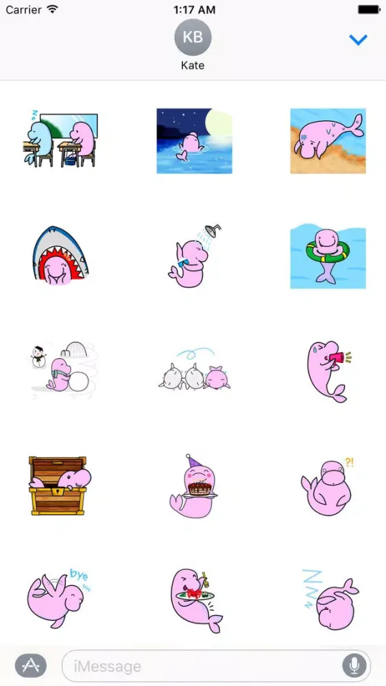 Pink American Manatee Stickers Screenshots