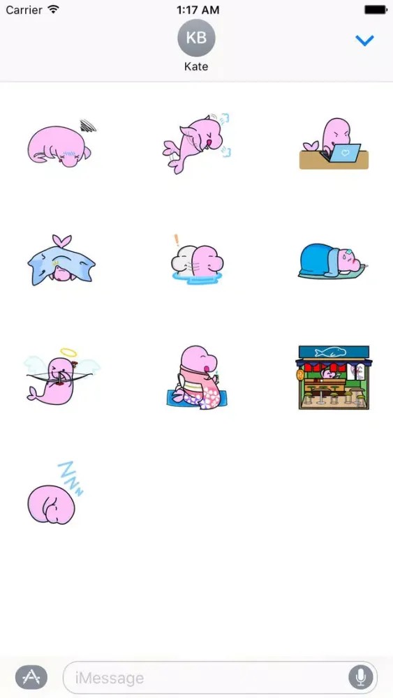 Pink American Manatee Stickers Screenshots