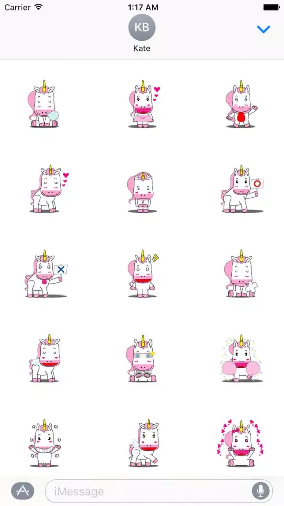 Capturas de tela do Pink and White Unicorn Emoji Sticker