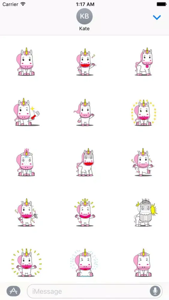 Capturas de tela do Pink and White Unicorn Emoji Sticker