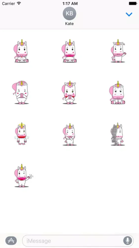 Capturas de tela do Pink and White Unicorn Emoji Sticker