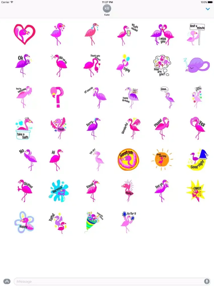 Pink Flamingo - FlamMoji Sticker iPad  स्क्रीनशॉट