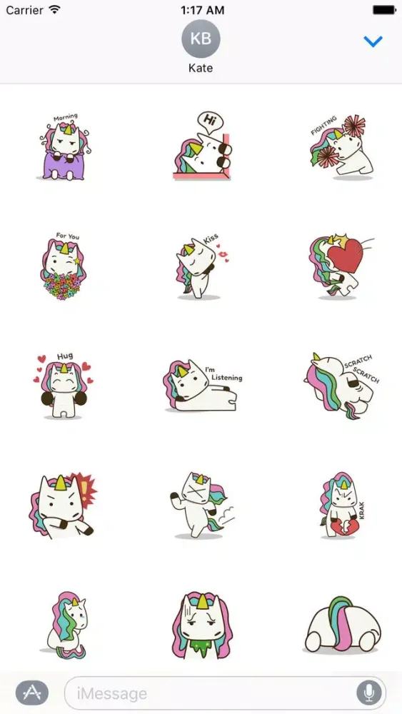 تصاویر Rainbow Hair Unicorn Sticker