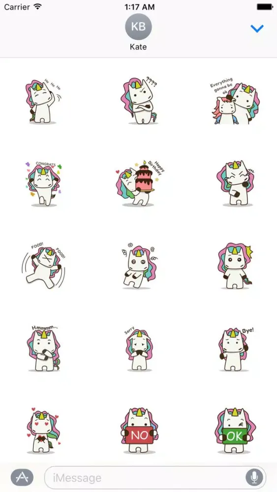 تصاویر Rainbow Hair Unicorn Sticker