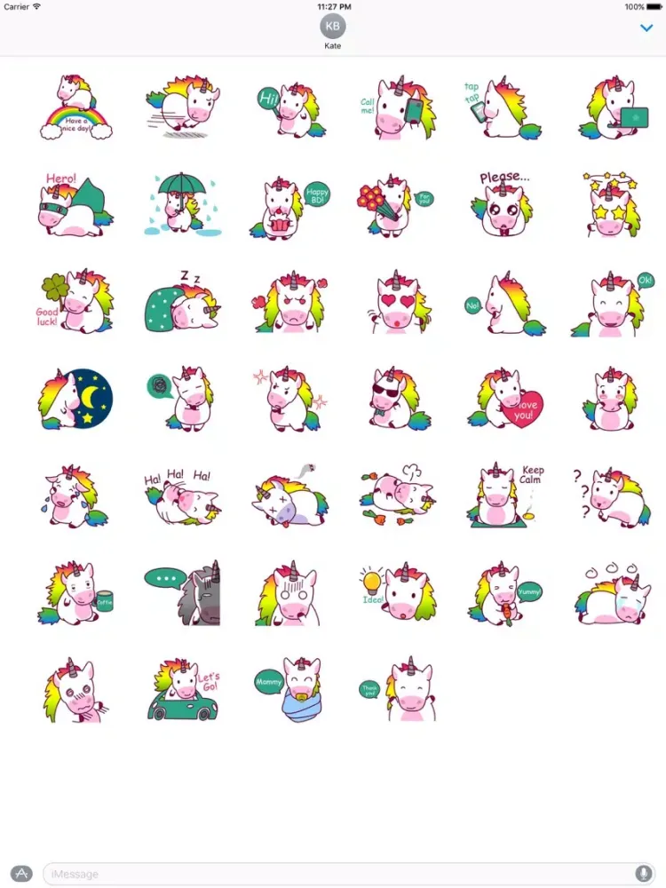 تصاویر Rainbow Unicorn - UnicornMoji Sticker iPad 