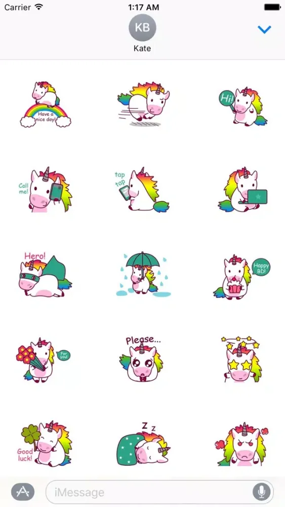 تصاویر Rainbow Unicorn - UnicornMoji Sticker