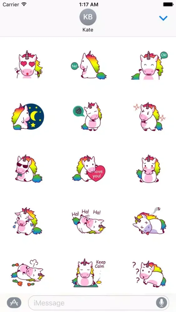 تصاویر Rainbow Unicorn - UnicornMoji Sticker