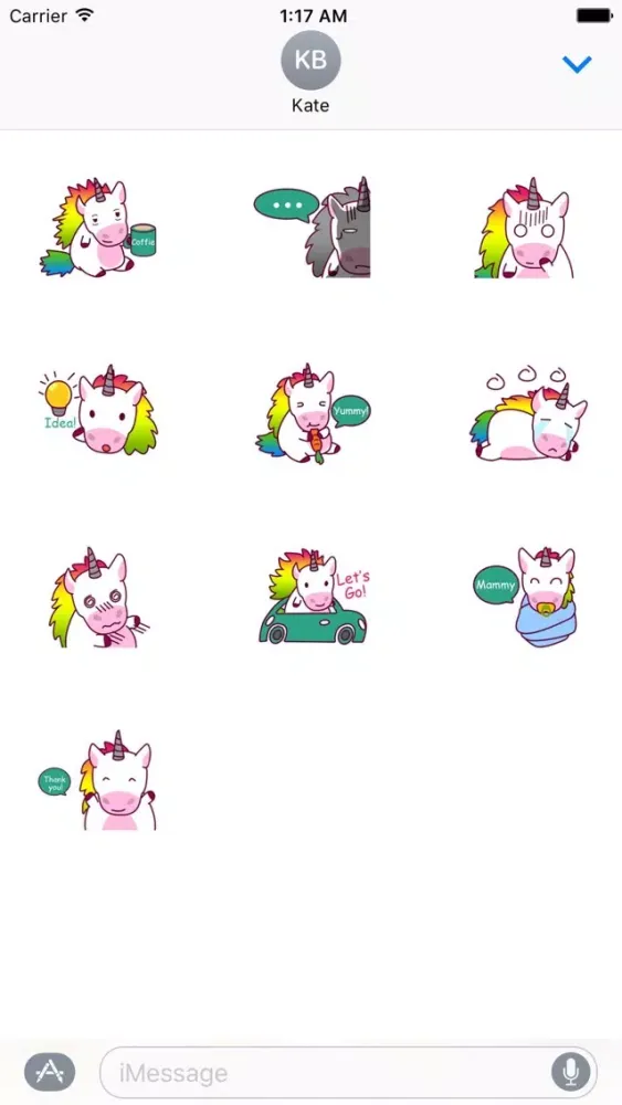 تصاویر Rainbow Unicorn - UnicornMoji Sticker