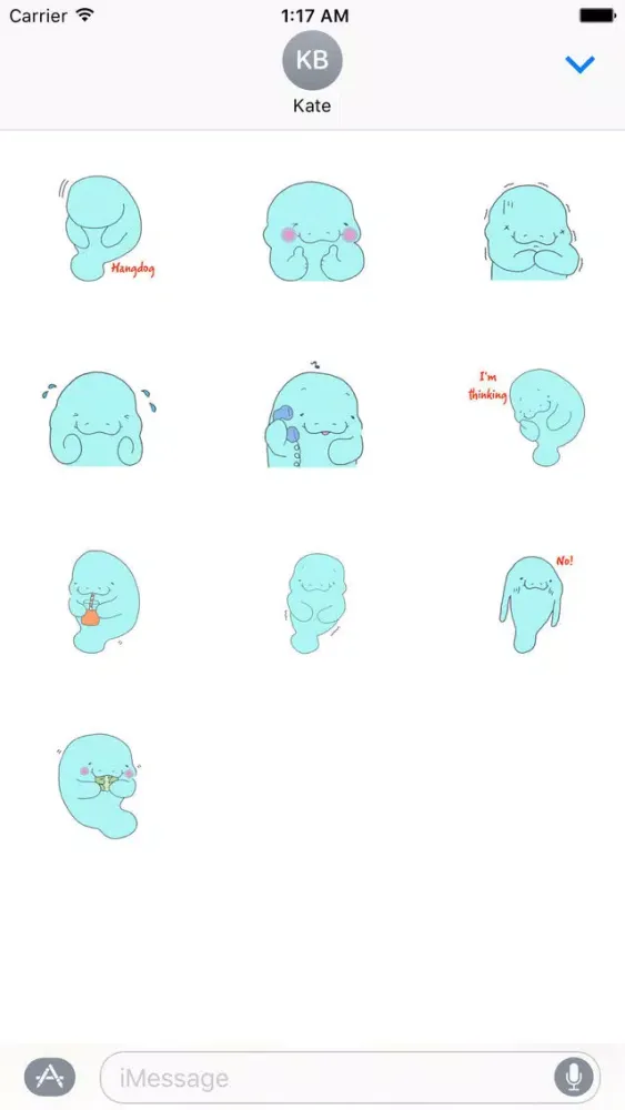 ภาพหน้าจอของ Shy Manatee Emoji Sticker