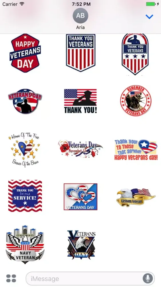 Tangkapan layar Veterans Day 2017 Sticker