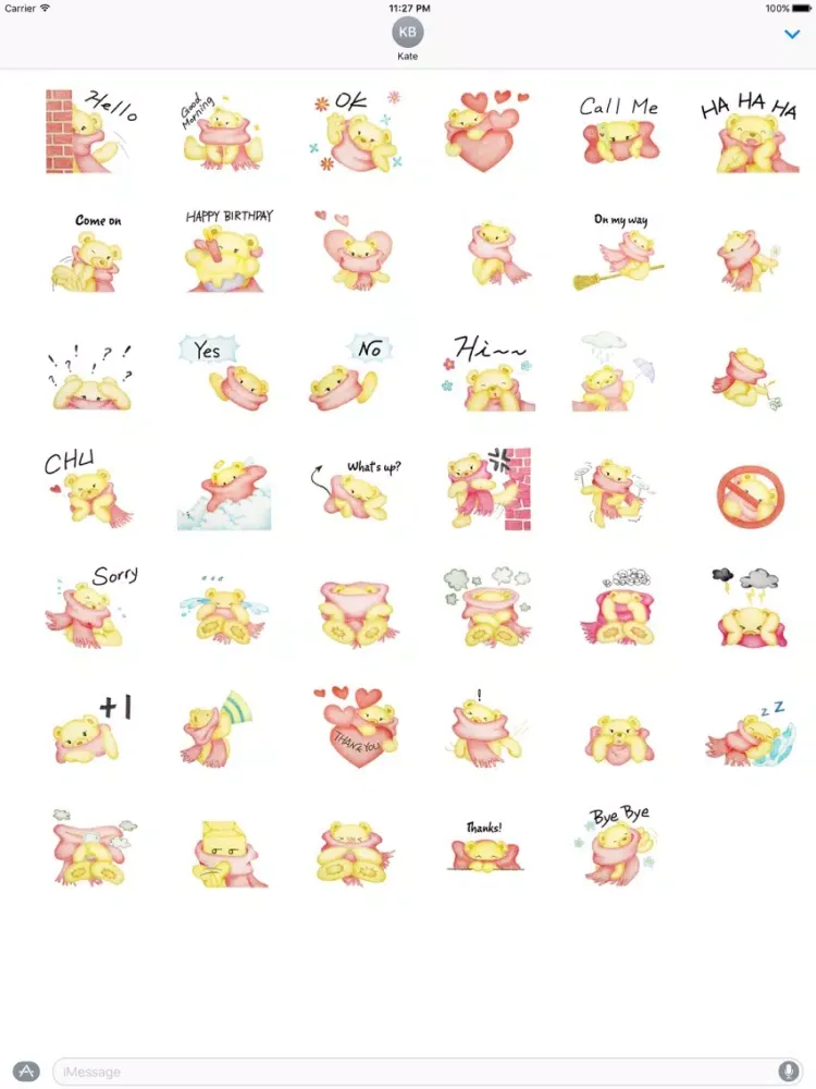 Watercolor Warm Bear Sticker iPad  스크린샷