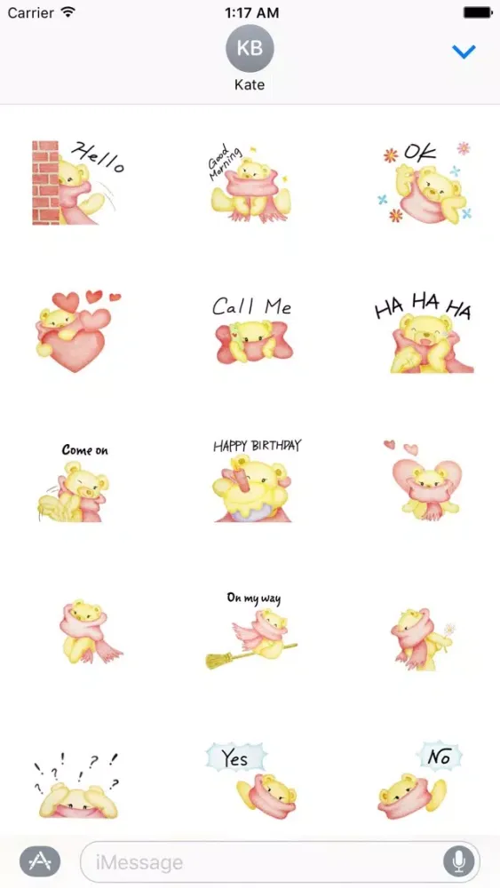 Watercolor Warm Bear Sticker 스크린샷