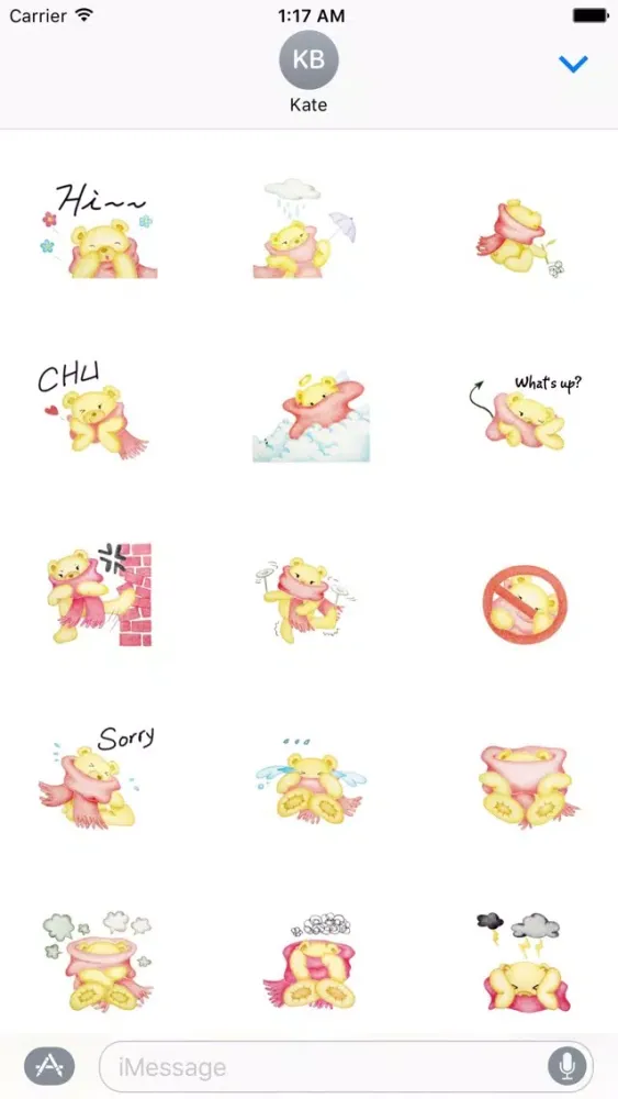 Watercolor Warm Bear Sticker 스크린샷