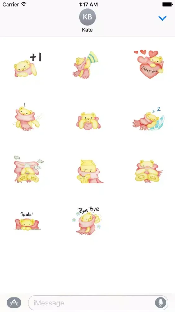 Watercolor Warm Bear Sticker 스크린샷