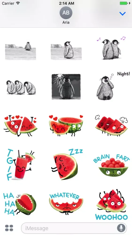 Watermelon And Penguin Sticker Screenshots