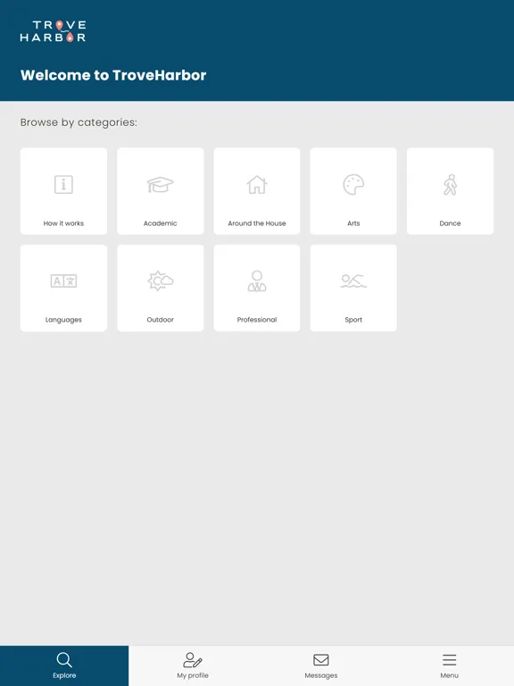 ภาพหน้าจอของ TroveHarbor iPad 