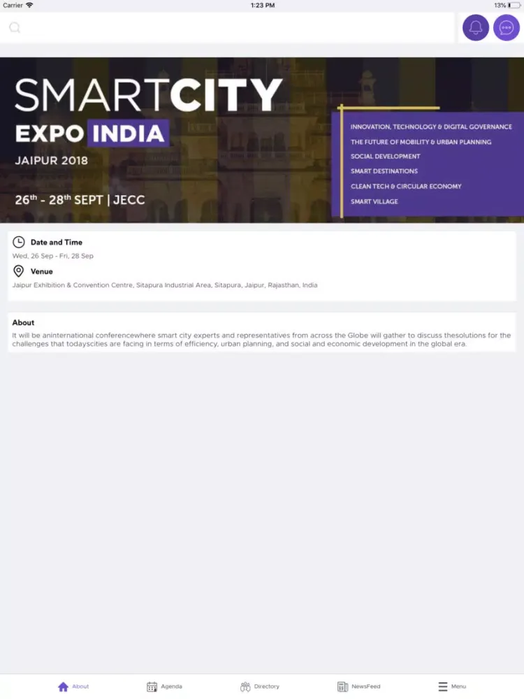 Smart City Expo India Jaipur iPad  스크린샷