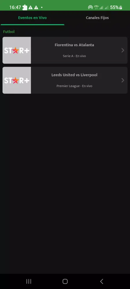 Capturas de tela do XSport