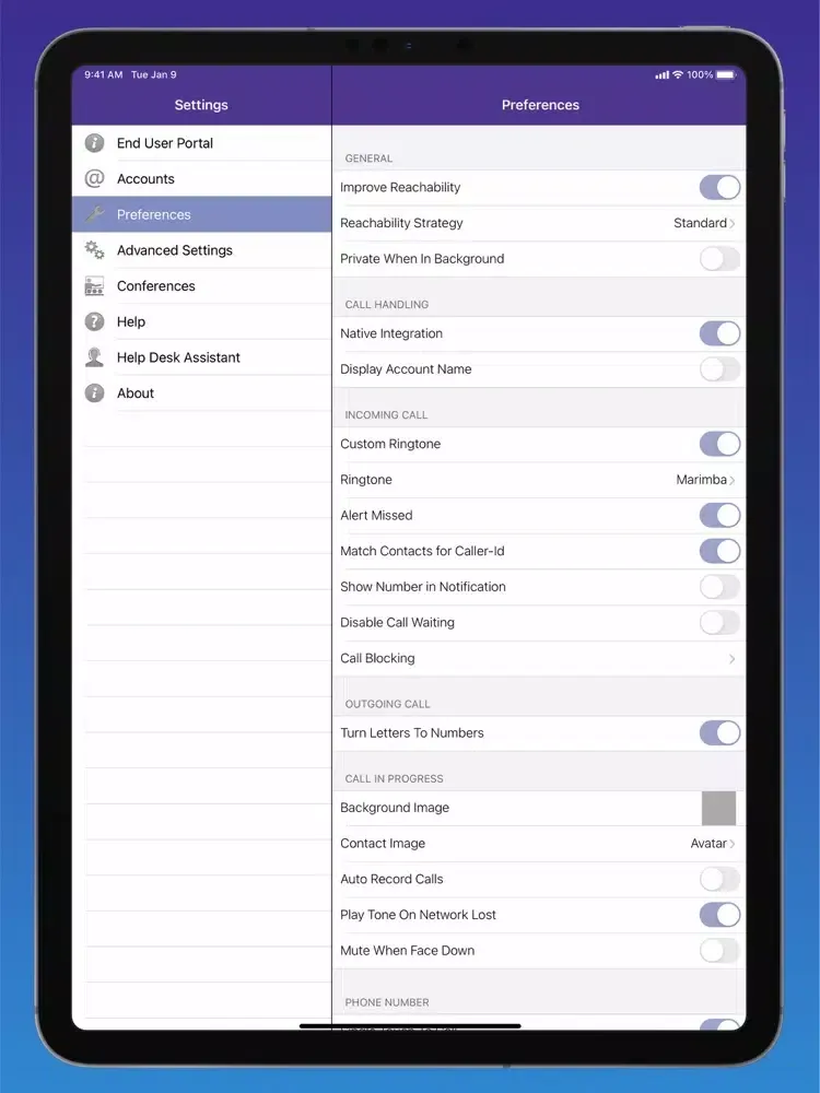 Capturas de tela do Quantum Fiber Connected Voice iPad 