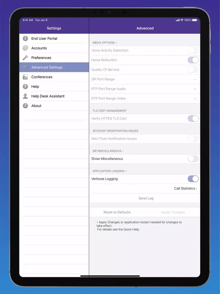 Capturas de tela do Quantum Fiber Connected Voice iPad 