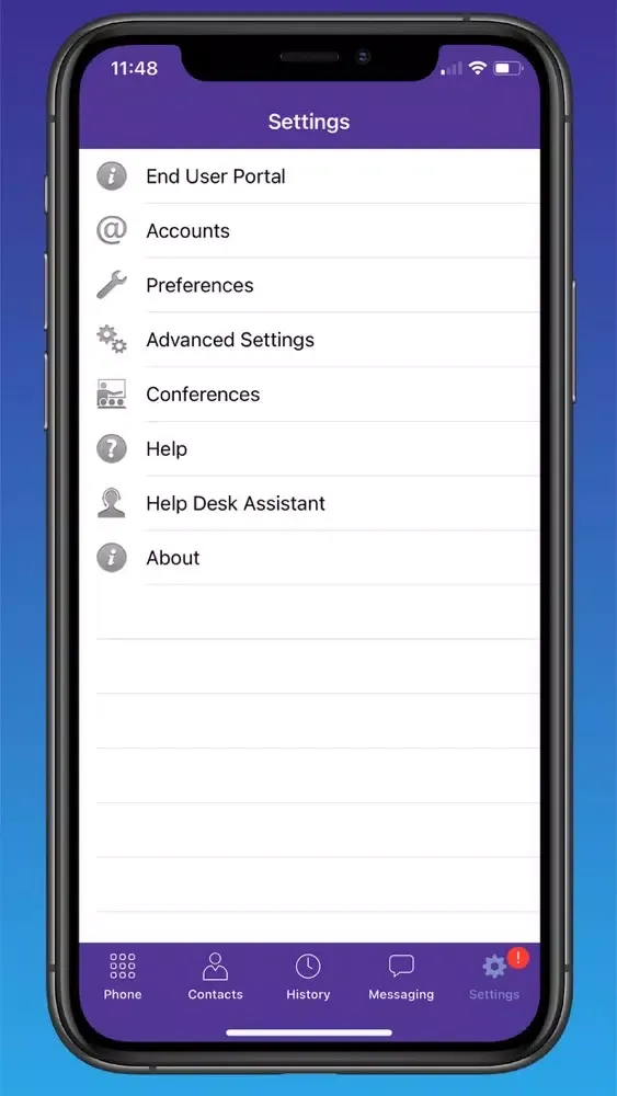 Capturas de tela do Quantum Fiber Connected Voice