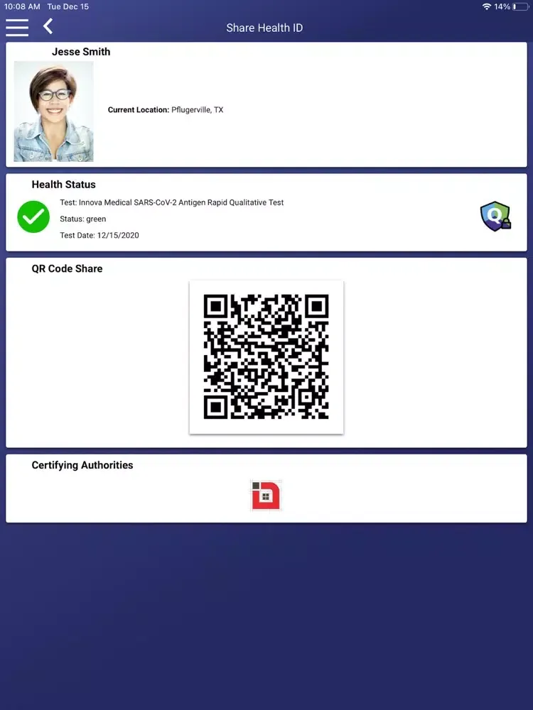 Capturas de pantalla de QMC HealthID™ iPad 