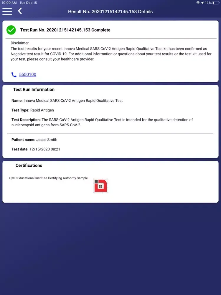 Capturas de pantalla de QMC HealthID™ iPad 