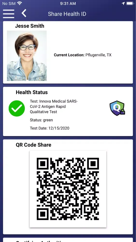 Capturas de pantalla de QMC HealthID™