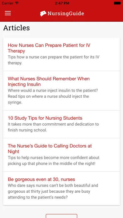 تصاویر Nursing Guide App