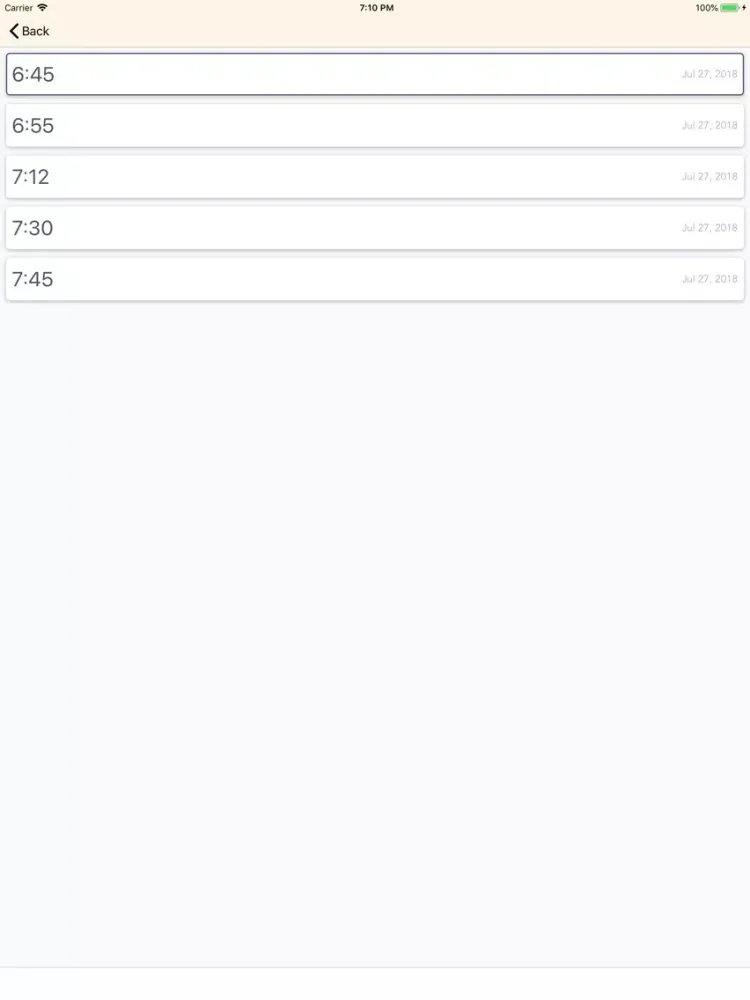 Capturas de tela do Personal Record Keeper iPad 