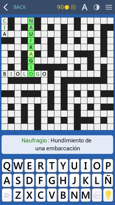 Capturas de tela do Crucigramas clásicos