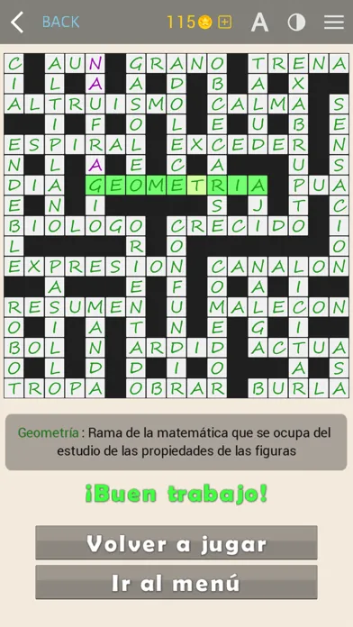 Capturas de tela do Crucigramas clásicos
