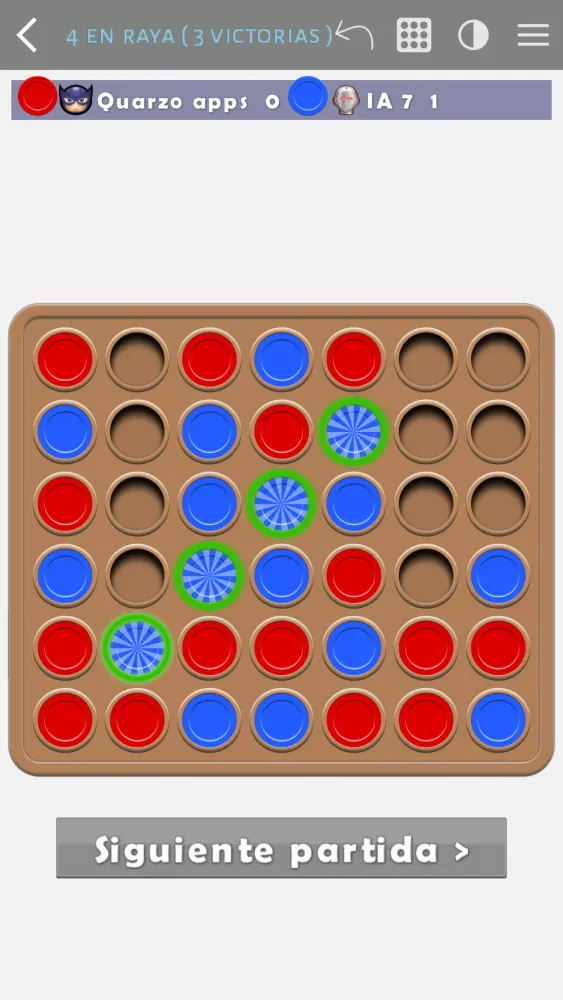 Captures d'écran de 4 in a row