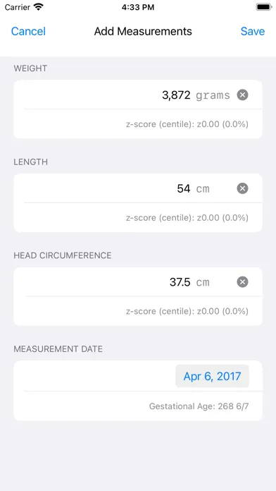 Preterm Growth Tracker Pro应用截图