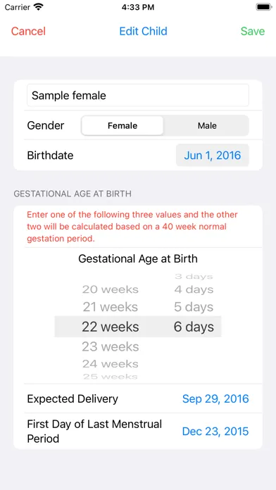 Preterm Growth Tracker Pro应用截图