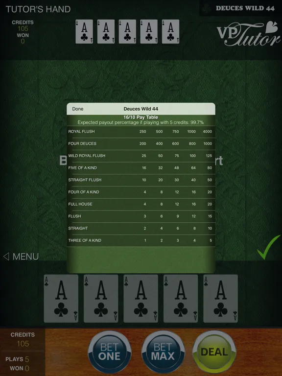 Screenshot di Video Poker Tutor iPad 
