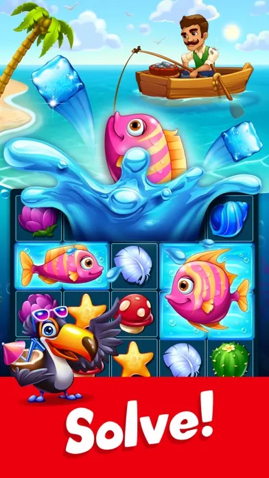 Tangkapan skrin Tropic Trouble Match 3 Builder