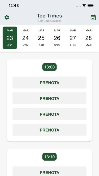Ảnh chụp màn hình của Tee Times - Golf Club Cavaglià