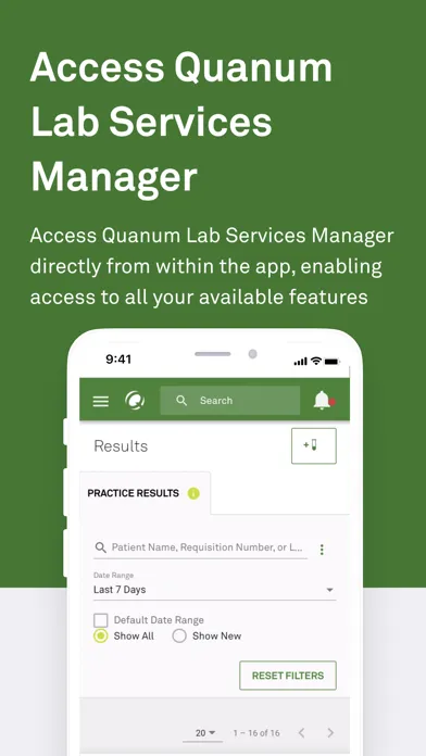 Tangkapan skrin Quest Lab Alert for Physicians