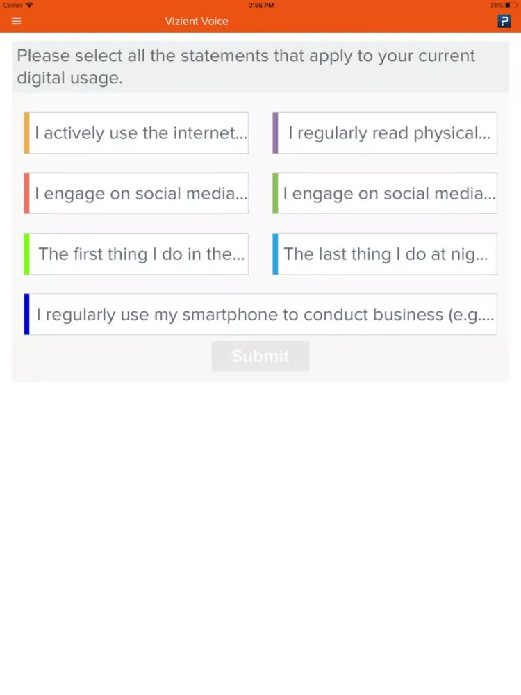 ภาพหน้าจอของ Vizient Voice iPad 
