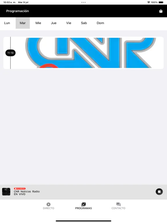 Capturas de pantalla de CNR Noticias Radio iPad 