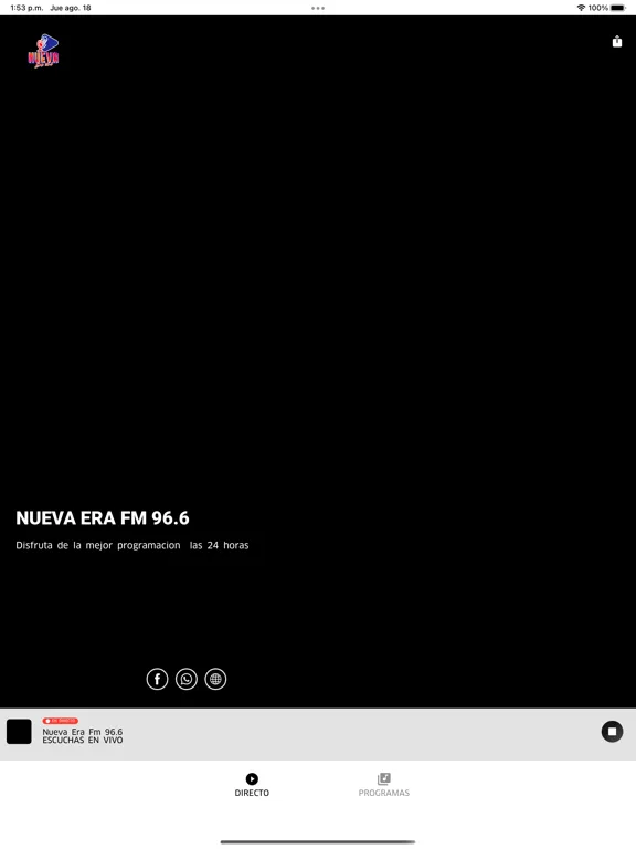 ภาพหน้าจอของ Nueva Era Fm 96.6 iPad 